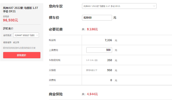 東風風神ax7多少錢一輛，最新2022款報價9萬起