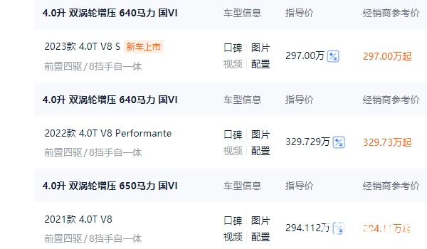 蘭博基尼suv2022款價(jià)格 蘭博基尼suv2022款售價(jià)294.11萬(wàn)元