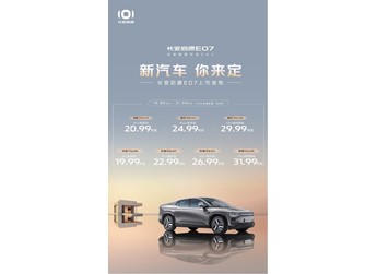 19.99萬(wàn)元起！長(zhǎng)安啟源E07正式上市 后排可變形 封面圖