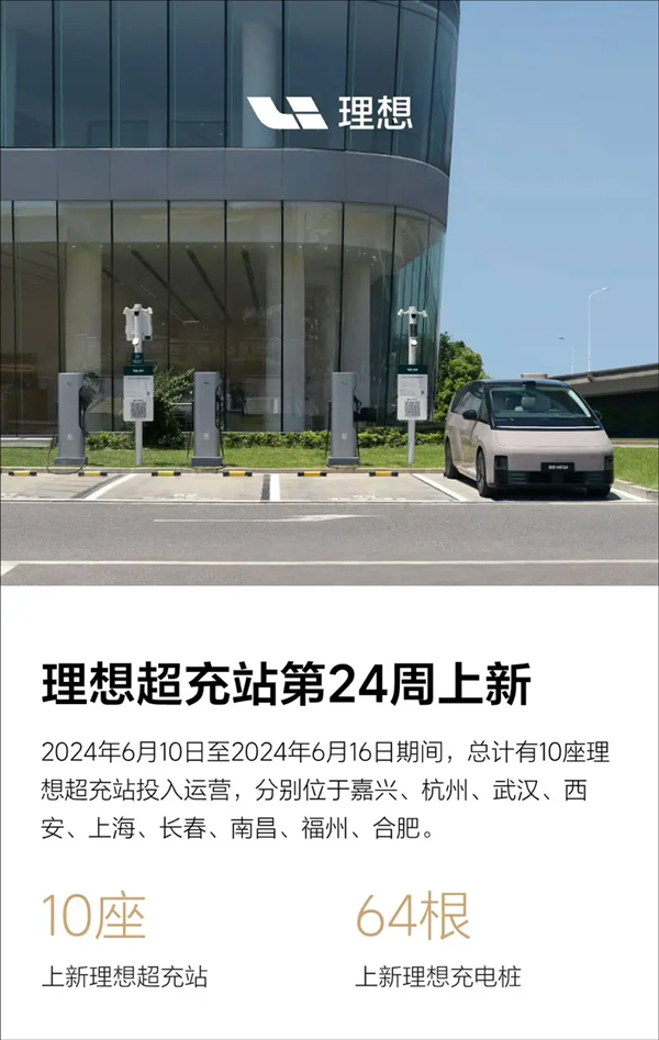 一周新增十座！理想汽車(chē)全國(guó)已布局448座充電站