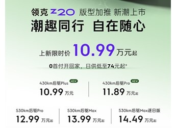 領(lǐng)克Z20新增入門車型上市 售價(jià)為10.99-11.89萬(wàn) 封面圖