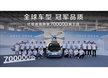 上市不到四年！比亞迪海豚第70萬臺正式下線