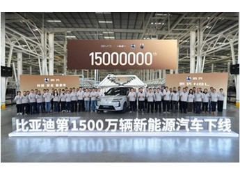 歷史性時刻！比亞迪第1500萬輛新能源車下線，騰勢N8L第15000臺成里程碑車型 封面圖